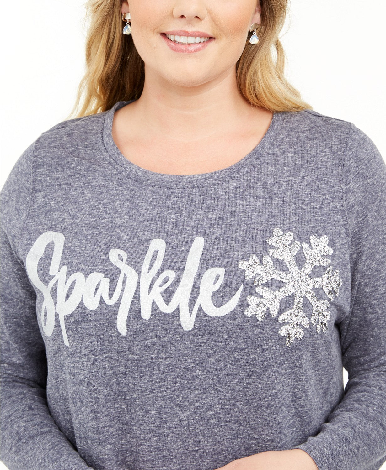 Style & Co Women's Whimsy Sweatshirt Blue Size Small