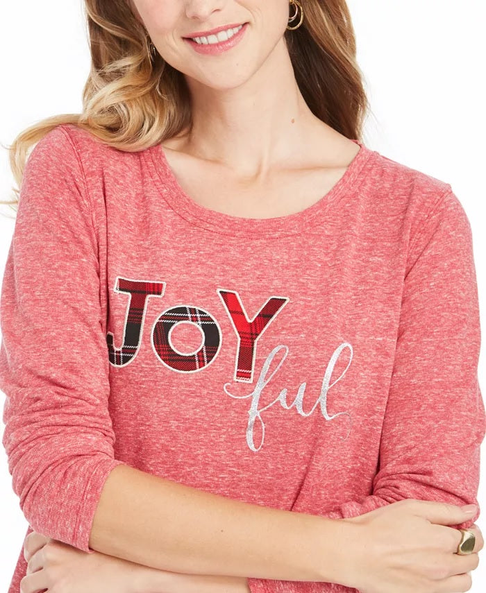 Style & Co Joyful Graphic Sweatshirt Red Size XX-Large