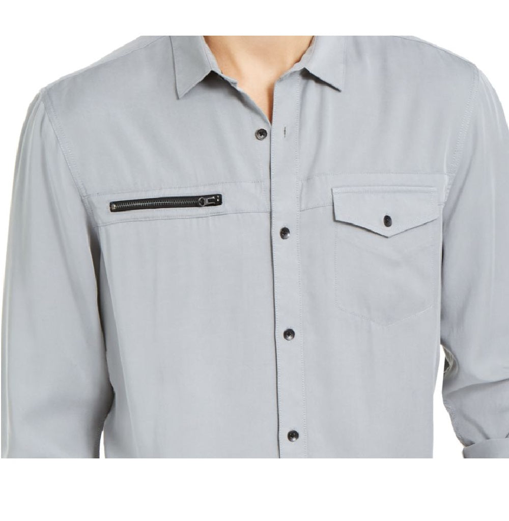 INC International Concepts Men's Lyocell Shirt Grey Size Medium