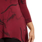Alfani Women's Plus Size Printed Handkerchief-Hem Top Mal Gestr Stch Size OX