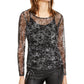 INC International Concepts Women's Ruched Tie-Hem Top Black Size Small