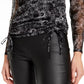 INC International Concepts  Women's Ruched Tie-Hem Top Black Size Extra Large