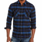 American Ran Men's Plaid Collared Shirt Classic Size Large