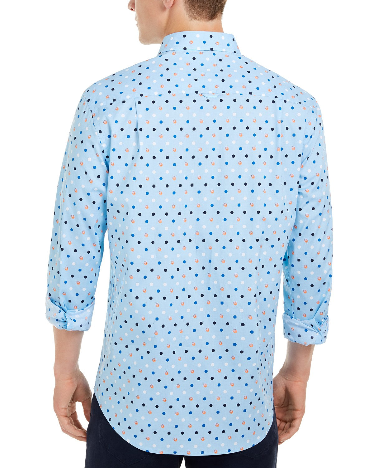 Club Room Men's Circle Print Shirt  Light Blue Size 2 Extra Large
