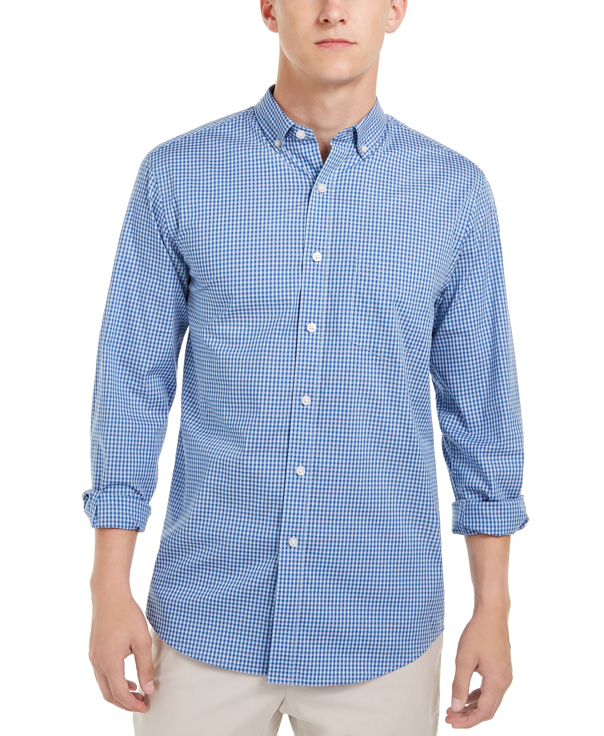 Club Room Men's Micro Check Shirt Navy Size Medium