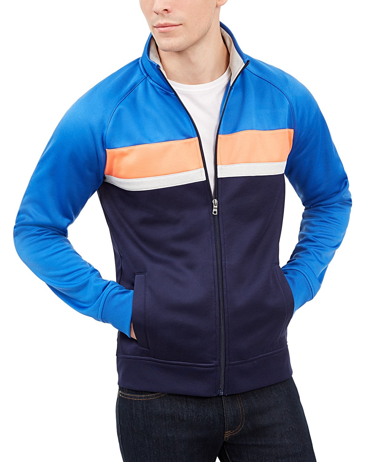 क्लब रूम पुरुषों की शेवरॉन ट्रैक जैकेट डार्क ब्लू साइज़ डबल-एक्स्ट्रा-लार्ज