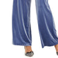 INC International Concepts Women's Velvet Wide-Leg Paperbag Pants Blue Size Extra Large