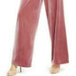 INC International Concepts Women's Velvet Wide-Leg Paperbag Pants Pink Size Extra Large