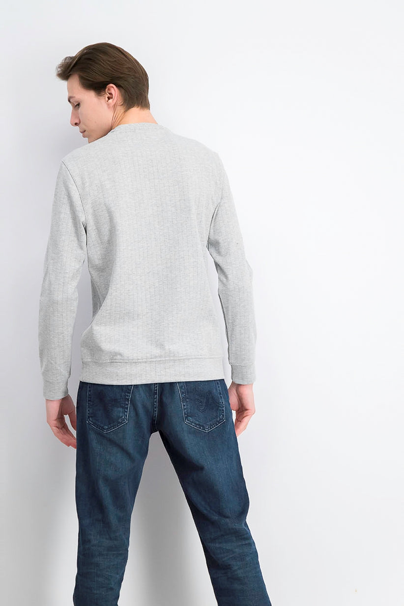 Alfani Men's Classic-Fit Stretch Stripe Knit Sweatshirt Gray Size Medium