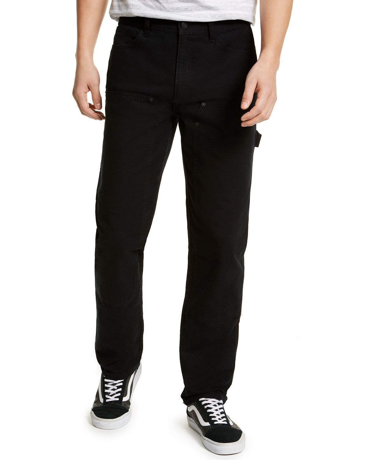 Sun + Stone Men's Rowland Relaxed Fit Carpenter Pants Black Size 29x30