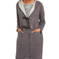 Charter Club Women's Hooded Coatigan Gray Size Small