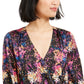 Bar III Women's Confetti Printed Surplice Bodysuit Black Size Small
