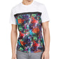 INC International Concepts Men's Graffiti Graphic T-Shirt With Studded Faux-Leather Taping White Size 2 X-Large