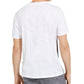INC International Concepts Men's Graffiti Graphic T-Shirt With Studded Faux-Leather Taping White Size 2 X-Large
