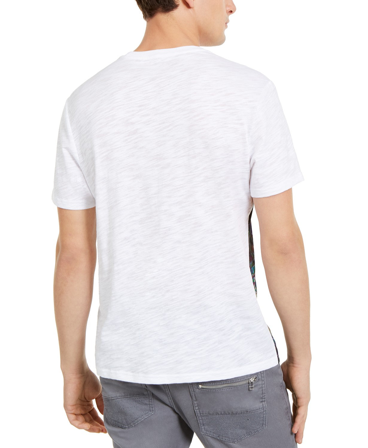INC International Concepts Men's Graffiti Graphic T-Shirt With Studded Faux-Leather Taping White Size 2 X-Large