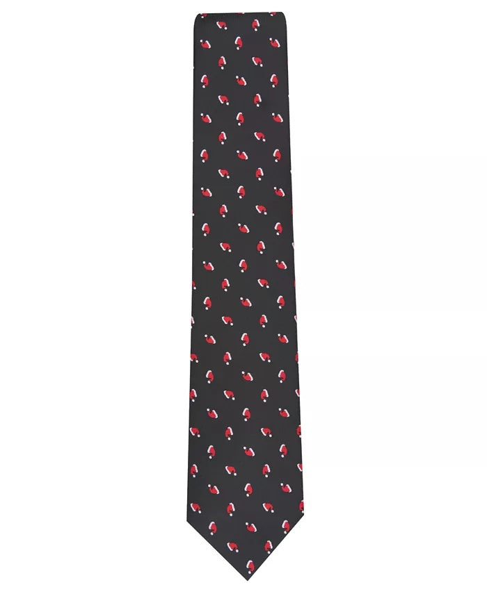 Club Room Men's Classic Santa Hat Neat Tie Black Size Regular