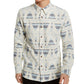 Sun + Stone Men's Jacquard Geometric Shirt Blue Size Large