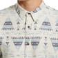 Sun + Stone Men's Jacquard Geometric Shirt Navy Size Small