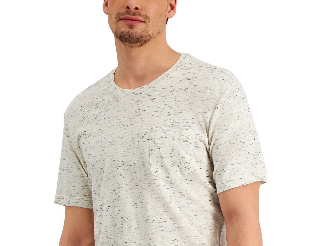 Sun + Stone Men's Dylan Contrast Chain Stitch T-Shirt White Size Small