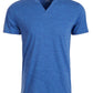 Sun + Stone Men's Eden Split Neck T-Shirt  Navy Size Small