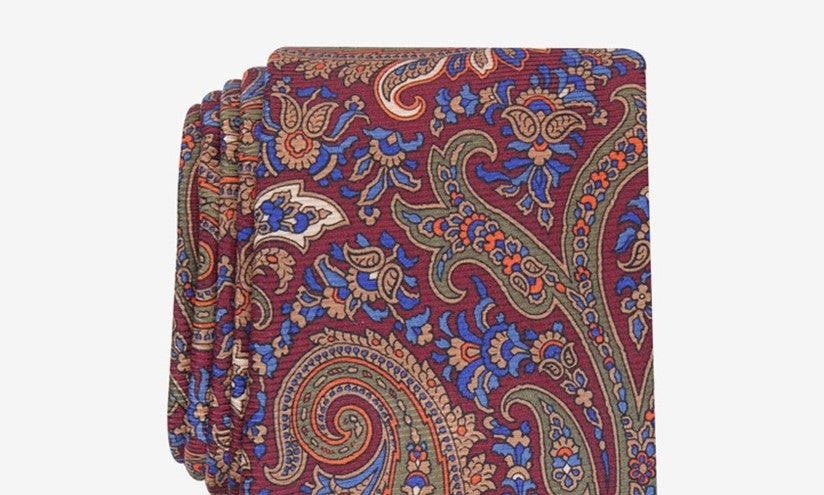 Tasso Elba Men's Rocco Paisley Tie Red Size Regular