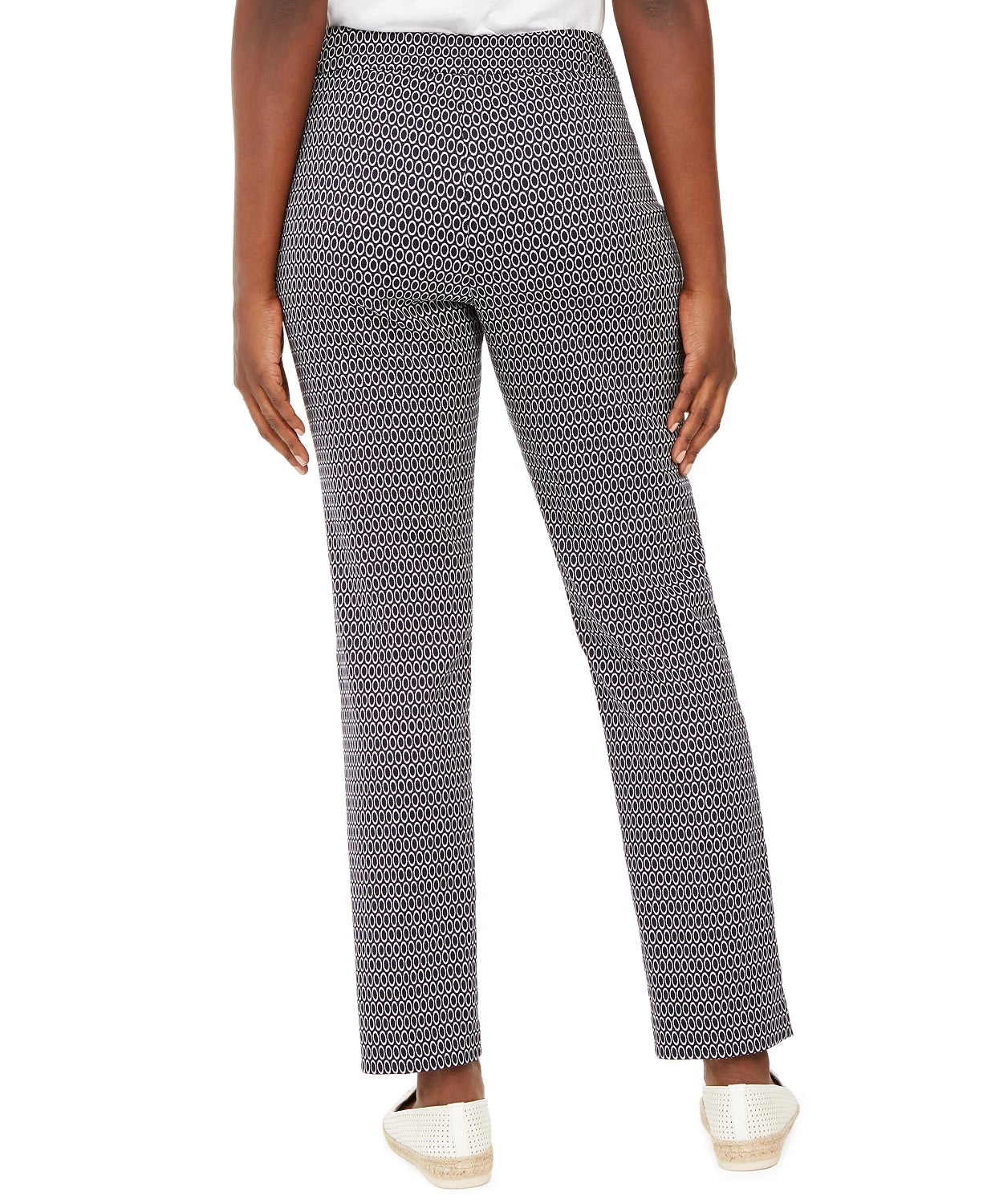 JM Collection Women's Jacquard Pull-On Pants Blue Size Small