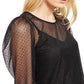 INC International Concepts Women's Glitter-Dot Mesh Top Black Size X-Small