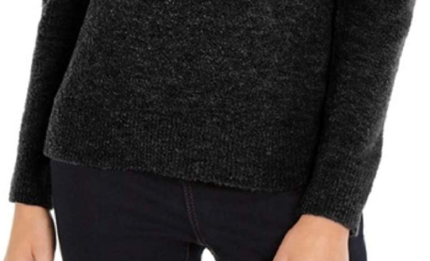 INC International Concepts Women's Puff-Sleeve Sweater Black Size Large