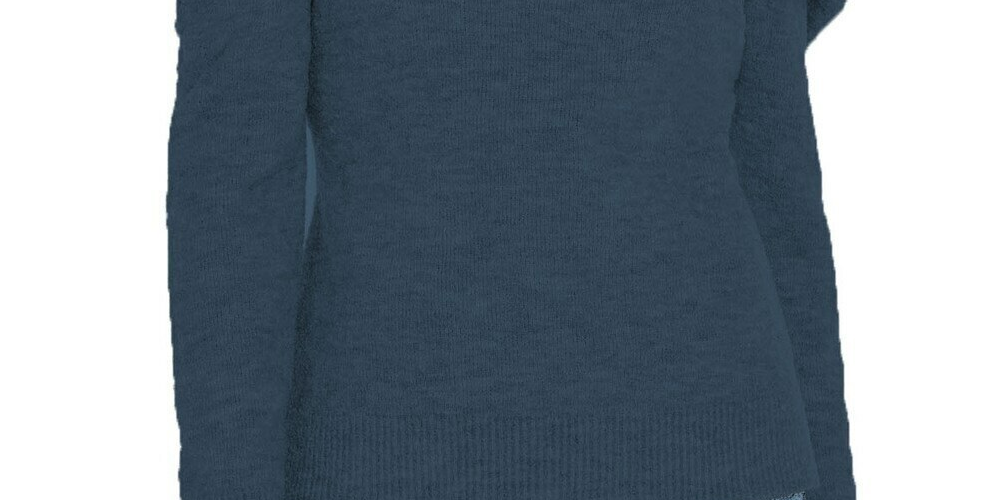 INC International Concepts Women's Puff-Sleeve Sweater Navy Size XX-Large