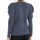 INC International Concepts Women's Puff-Sleeve Sweater Navy Size Large
