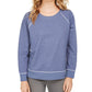 Style & Co Women's Contrast-Stitched Sweatshirt Blue Size Large