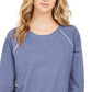 Style & Co Women's Contrast-Stitched Sweatshirt  Blue Size Medium