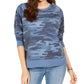 Style & Co Women's Camo Sweatshirt Blue Size Medium