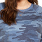 Style & Co Women's Camo Sweatshirt Blue Size Medium