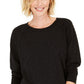 Style & Co Women's Speckled Sweatshirt Black Size Large