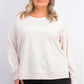 Style & Co Women's Speckled Sweatshirt White Size Small
