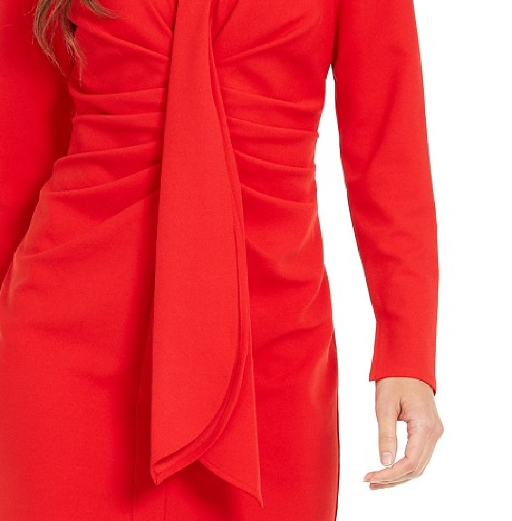 INC International Concepts Women's Drape-Front Sheath Dress Red Size Small