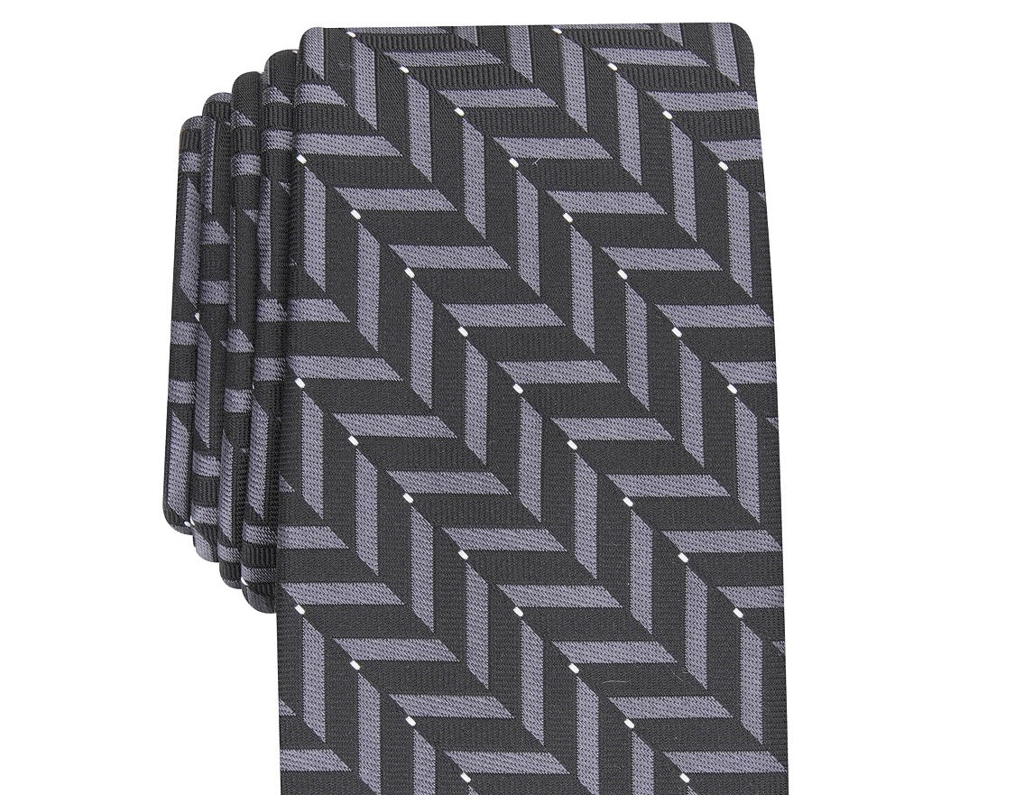 Alfani Men's Slim Geometric Tie  Black Size Regular
