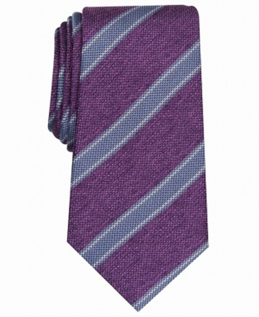 Tasso Elba Men's  Stripe Silk Tie Purple One Size