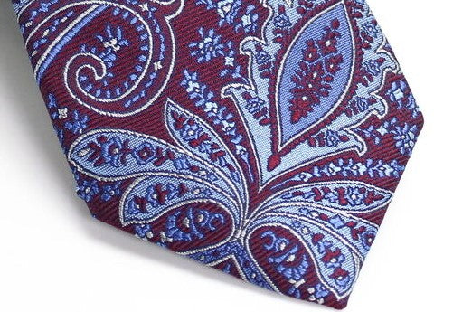 Tasso Elba Men's Classic Paisley Silk Tie Red Size Regular