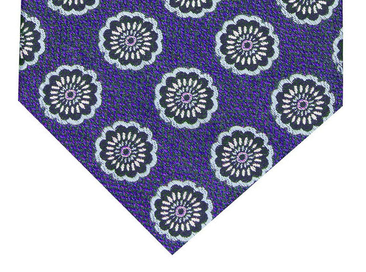 Tasso Elba Men's Classic Medallion Silk Tie Purple Size Regular