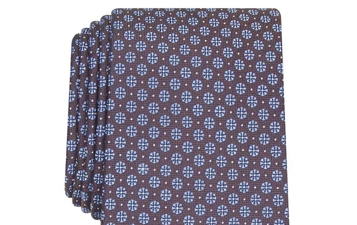 Tasso Elba Men's Classic Neat Silk Tie Blue Size Regular