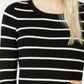 Maison Jules Women's Striped Puff-Sleeve Sweater Black Size XX-Large
