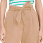Maison Women's Jules Cropped Paperbag Pants Beige Size Medium