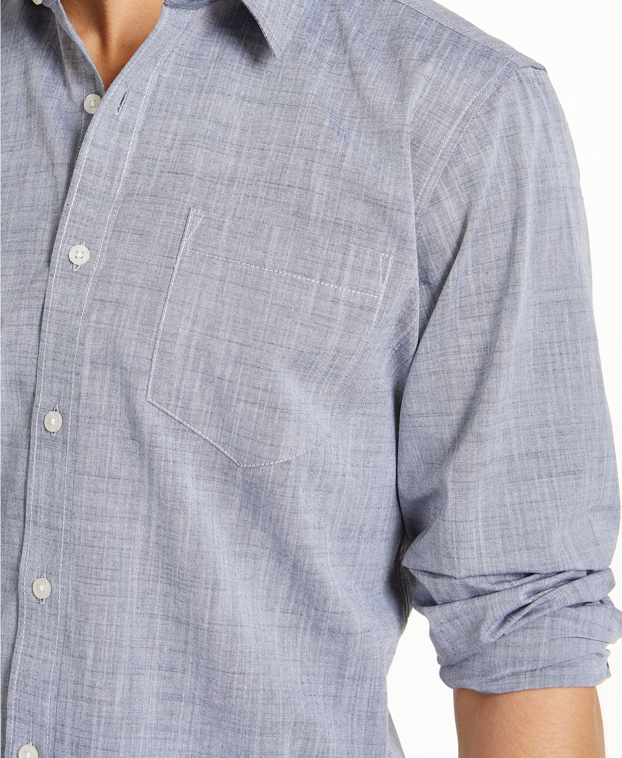 Sun + Stone Men's Kevin Regular-Fit Chambray Shirt Size Medium