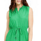 Maison Jules Women's Printed Double Hem Sleeveless Dress Green Size XX-Large
