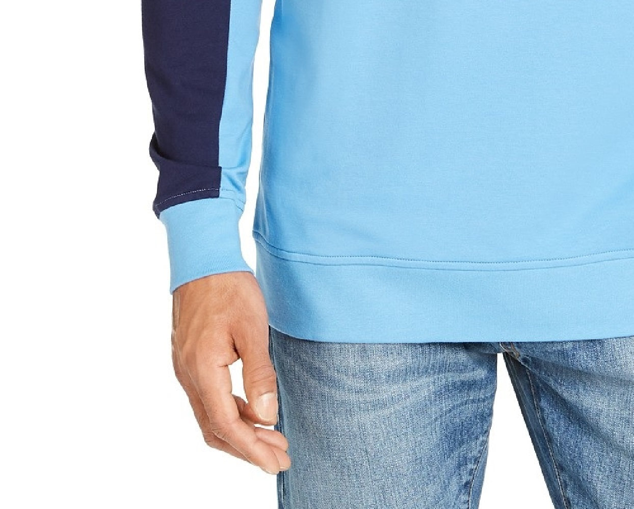 Club Room Men's Regular-Fit Colorblocked 1/4-Zip Sweatshirt Blue Size Large