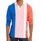 Club Room Men's Vertical Stripe Long Sleeve Rugby Shirt Pink Size Medium