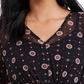 Style & Co Women's Tie Waist Peasant Blouse Black Size X-Small
