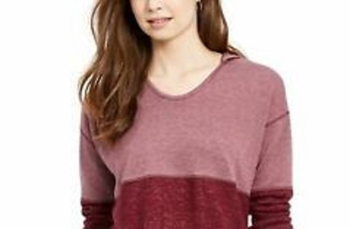 Style & Co Women's Colorblocked Hoodie Red Size Large